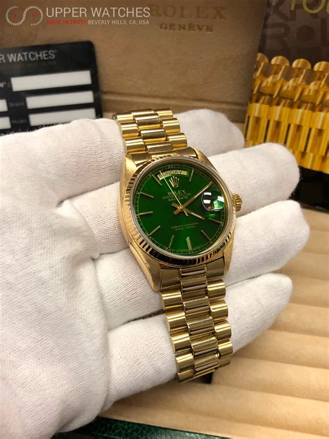 rolex day date green|Rolex perpetual day date price.